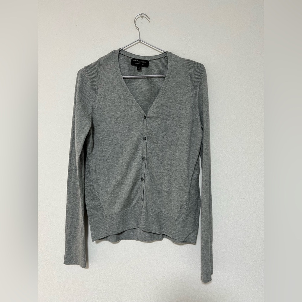 Banana Republic Gray Premium Luxe Yarn Cardigan
